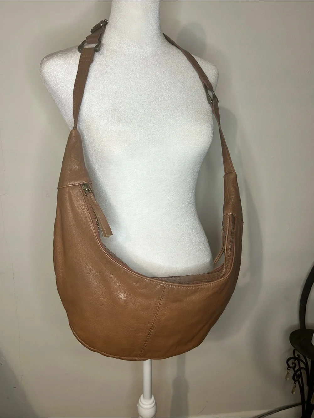 Free People Idle Hands goat leather  Bronzer Brown Hobo Shoulder Bag
